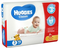Подгузники Huggies Classic 3 (4-9 кг) 78 шт.