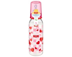Бутылочка NUK «Classic» с соской из силикона с рождения, 240 мл. в ассортименте