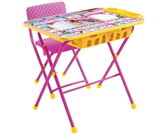 Комплект мебели Nika kids «Азбука: Маша и Медведь» стол 60х45 см с пеналом и стул розовый