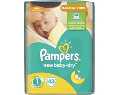 Подгузники Pampers New Baby 1 (2-5 кг) 43 шт.