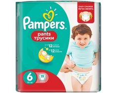 Трусики-подгузники Pampers Pants 6 (16+ кг) 19 шт.