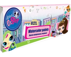 Краски акварельные Littlest Pet Shop медовые 8 цветов