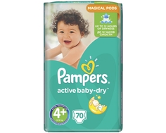 Подгузники Pampers Active Baby 4+ (9-16 кг) 70 шт.