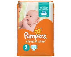 Подгузники Pampers Sleep&amp;Play 2 (3-6 кг) 18 шт.