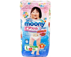 Трусики-подгузники Moony Man для девочек L (9-14 кг) 44 шт.