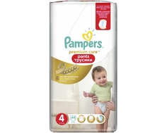 Трусики-подгузники Pampers Premium Care 4 (9-14 кг) 44 шт.