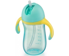 Поильник Happy Baby «Straw feeding cup» с трубочкой и ручками с 12 мес., 260 мл в ассортименте