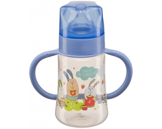 Бутылочка Happy Baby «Baby Bottle» с ручками и соской из силикона с рождения, 250 мл. в ассортименте