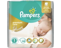 Подгузники Pampers Premium Care 1 (2-5 кг) 88 шт.
