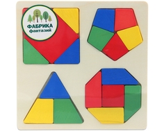 Игрушка-вкладыш Фабрика фантазий «Фигуры» деревянная на квадратной основе