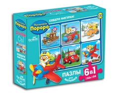 Пазл Origami «Пингвиненок Pororo: Едем плаваем летаем» 6 в 1