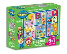 Пазл Origami «Пингвиненок Pororo: Герои и предметы» 6 в 1