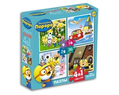 Пазл Origami «Пингвиненок Pororo: Играем вместе» 4 в 1