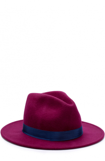 Шерстяная шляпа с лентой и брошью Roberto Cavalli