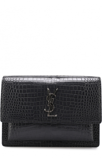 Сумка Sunset Monogram medium с тиснением под крокодила Saint Laurent