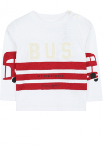 Хлопковый лонгслив с принтом и аппликациями Burberry