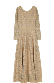 Приталенное вязаное платье-макси с длинным рукавом Alaia