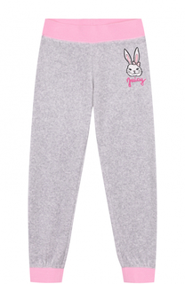 Спортивные джоггеры с вышивкой и контрастными манжетами Juicy Couture