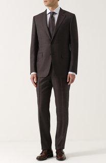Шерстяной костюм с пиджаком на двух пуговицах Ermenegildo Zegna