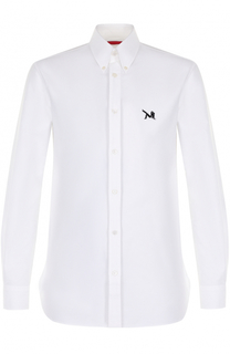 Хлопковая рубашка с воротником button down CALVIN KLEIN 205W39NYC