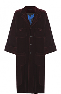 Однобортное хлопковое пальто свободного кроя Yohji Yamamoto