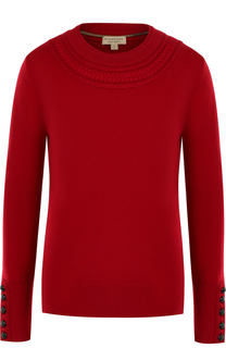 Кашемировый пуловер прямого кроя с круглым вырезом Burberry