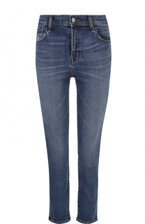 Укороченные джинсы-скинни с потертостями J Brand