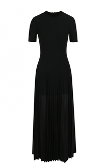 Шерстяное платье-миди с плиссированной юбкой Alexander McQueen