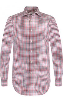 Хлопковая рубашка в клетку Kiton