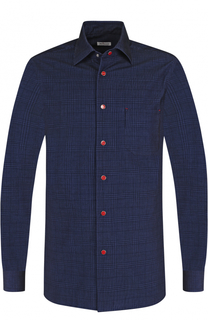 Хлопковая рубашка в клетку Kiton