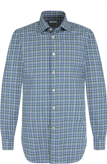 Хлопковая рубашка в клетку Kiton