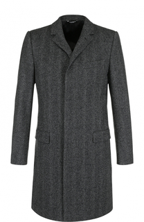 Однобортное пальто из смеси шерсти и кашемира Dolce &amp; Gabbana