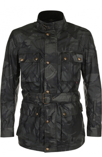 Хлопковый френч на молнии с камуфляжным принтом Belstaff