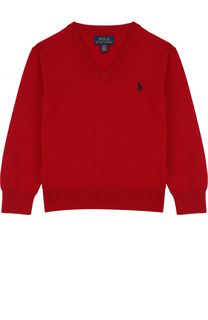 Шерстяной пуловер с логотипом бренда Polo Ralph Lauren