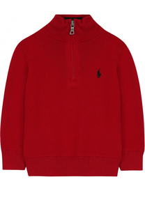 Вязаный свитер с логотипом бренда и воротником на молнии Polo Ralph Lauren