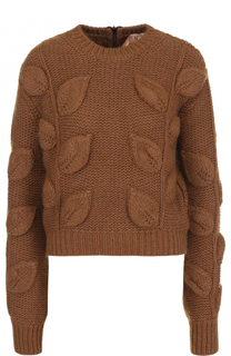 Пуловер фактурной вязки с круглым вырезом No. 21