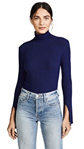 Enza Costa Rib Long Sleeve Turtleneck