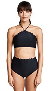 Kate Spade New York Morro Bay Scalloped High Neck Bikini Top