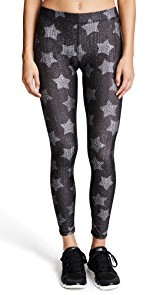 Terez Black Denim Stars Performance Leggings