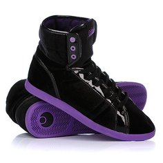 Кеды кроссовки высокие женские Osiris Soha Black/Purple/Velvet