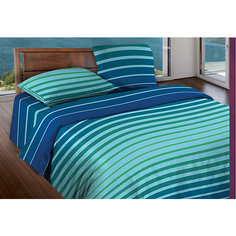 Постельное белье Евро Stripe Blue mint, БИО Комфорт, WENGE Motion