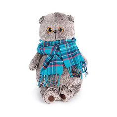 Мягкая игрушка Budi Basa Кот Басик в изумрудном шарфе, 19 см