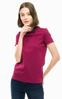 Хлопковая бордовая футболка поло Lacoste