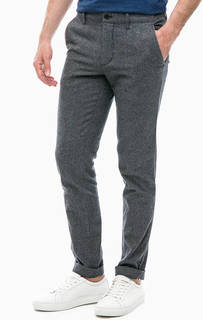 Серые зауженные брюки из хлопка Lacoste