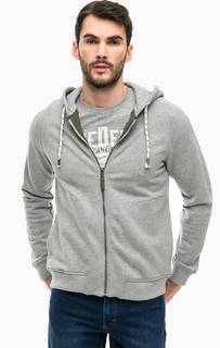 Серая хлопковая толстовка на молнии Mustang
