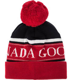 Шерстяная шапка с логотипом бренда Canada Goose