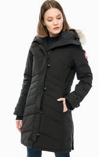 Черный пуховик Lorette Parka с карманами Canada Goose