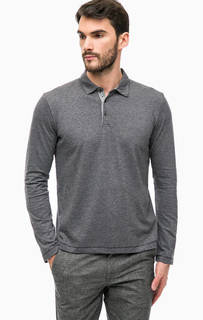 Серая хлопковая футболка поло Lerros