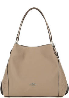 Кожаная сумка с тремя отделами Coach