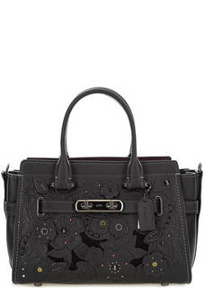 Кожаная сумка через плечо с одним отделом Coach